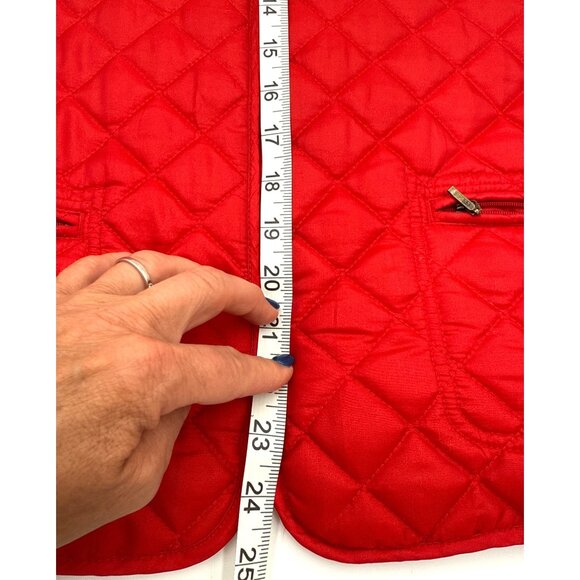 Chico’s Size 2 Red Quilted Vest Double Zipper Lined Teacher School Casual - Picture 9 of 14